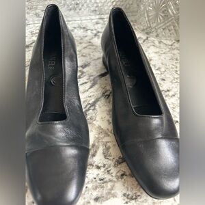 Vaneli Black Leather Flats